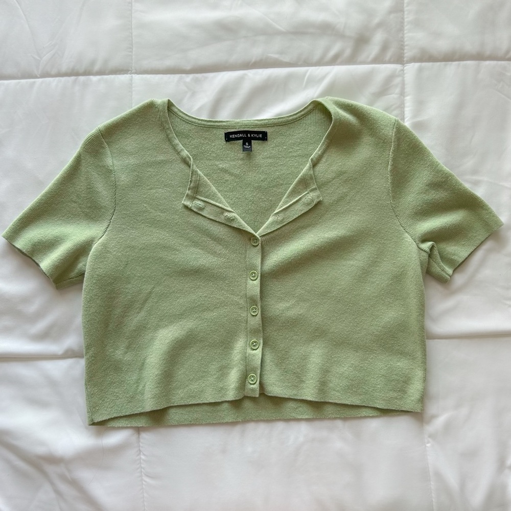 Pacsun Kendall & Kylie Button Up Sweater Short Sleeve Top